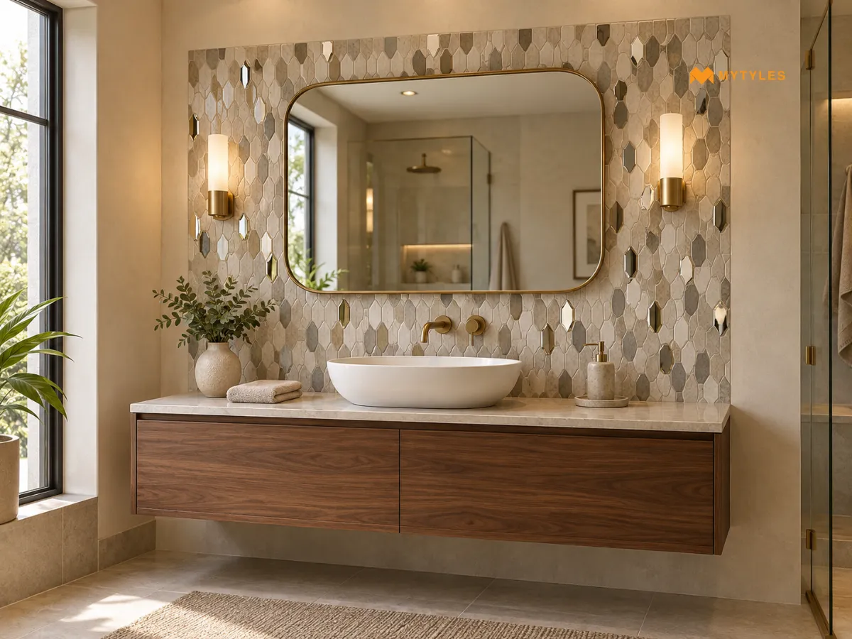 Mosaic Mirror Tiles for Bathroom Vanities